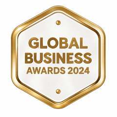 Global Business Awards 2024 badge.