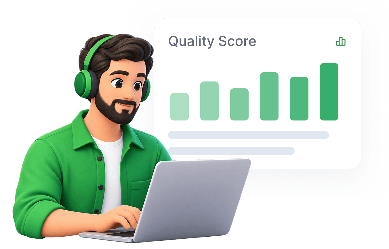 Quality score dashboard