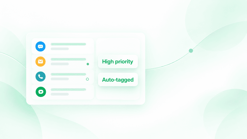 An inbox panel listing channel conversations tagged High priority and Auto-tagged.
