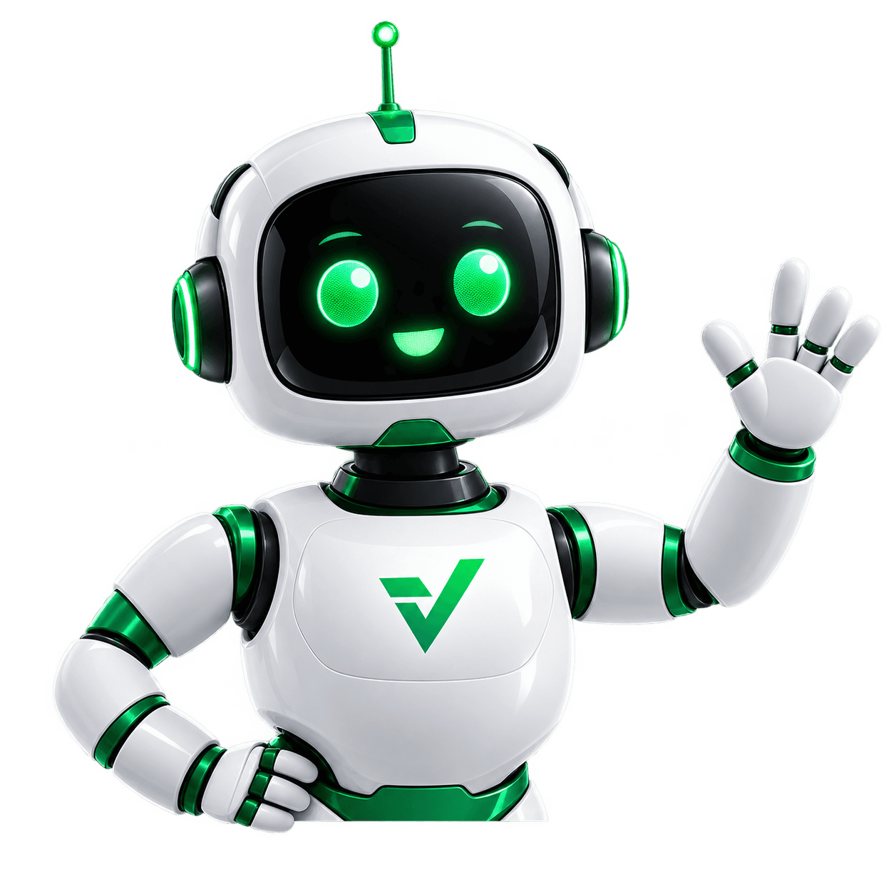 The Telvanta AI assistant waving.
