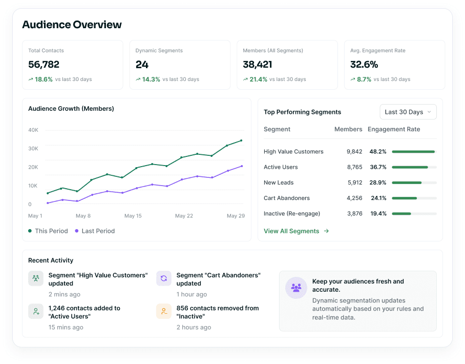 Dynamic audience overview
