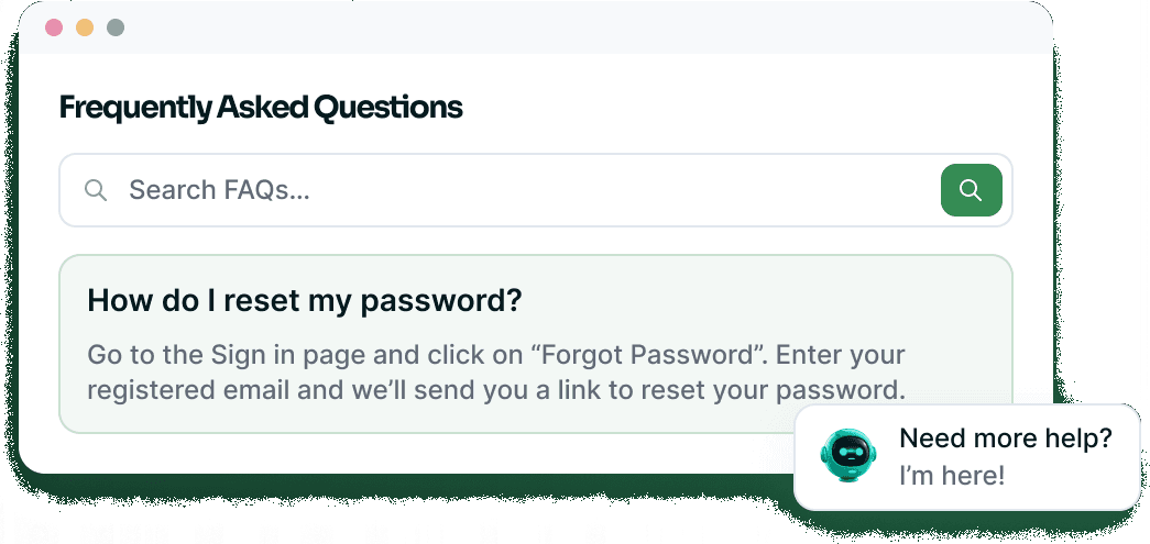 Search result card and resolved chip beside a customer on a phone