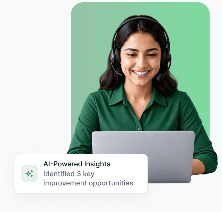 AI-powered insights callout on a quality review