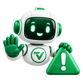 Robot agent raising an alert sign