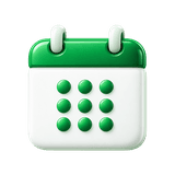 Green calendar grid