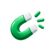 Green horseshoe magnet