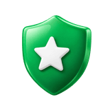 Green shield with a star