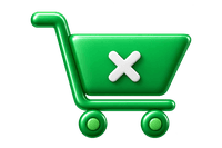 Green shopping cart with a cross